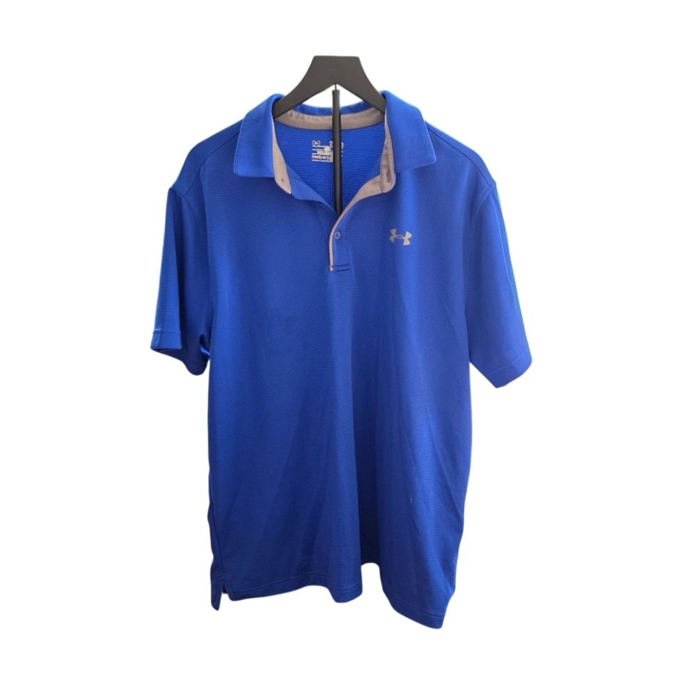 Under Armour Loose Fit Heat Gear Polo Shirt Size XL Royal blue